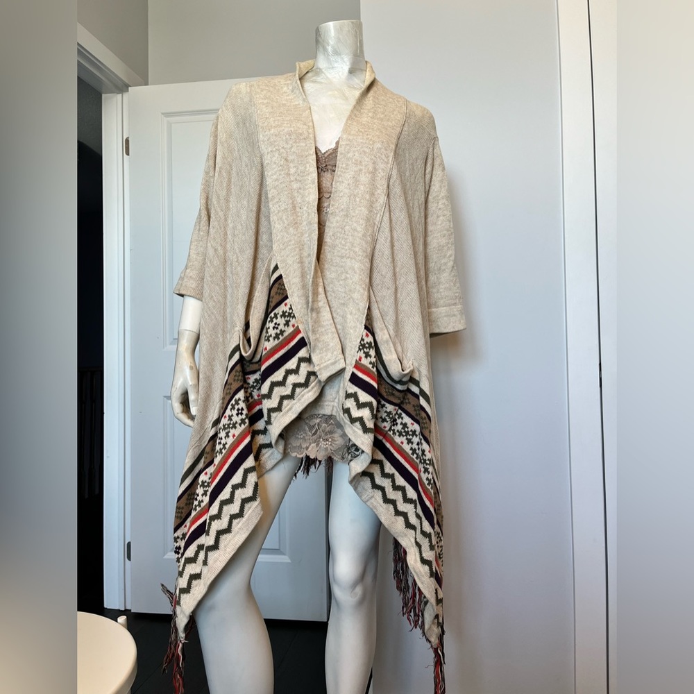 LINE The Label Woven Knit Cotton Drape Cardigan